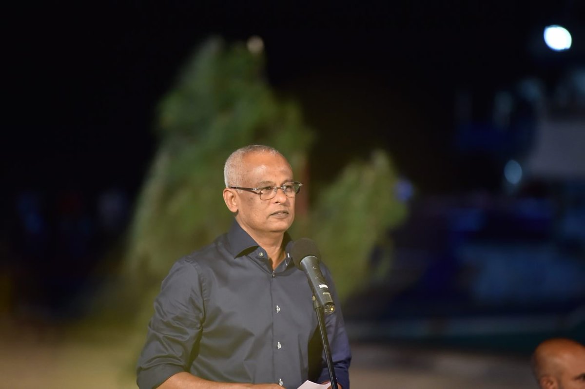 މިރޭގެ ހޮޅުއަށީގައި ރައީސް ޞޯލިޙް ވާހަކަފުޅު ދައްކަވަނީ - ފޮޓޯ: ރައީސް އޮފީސް