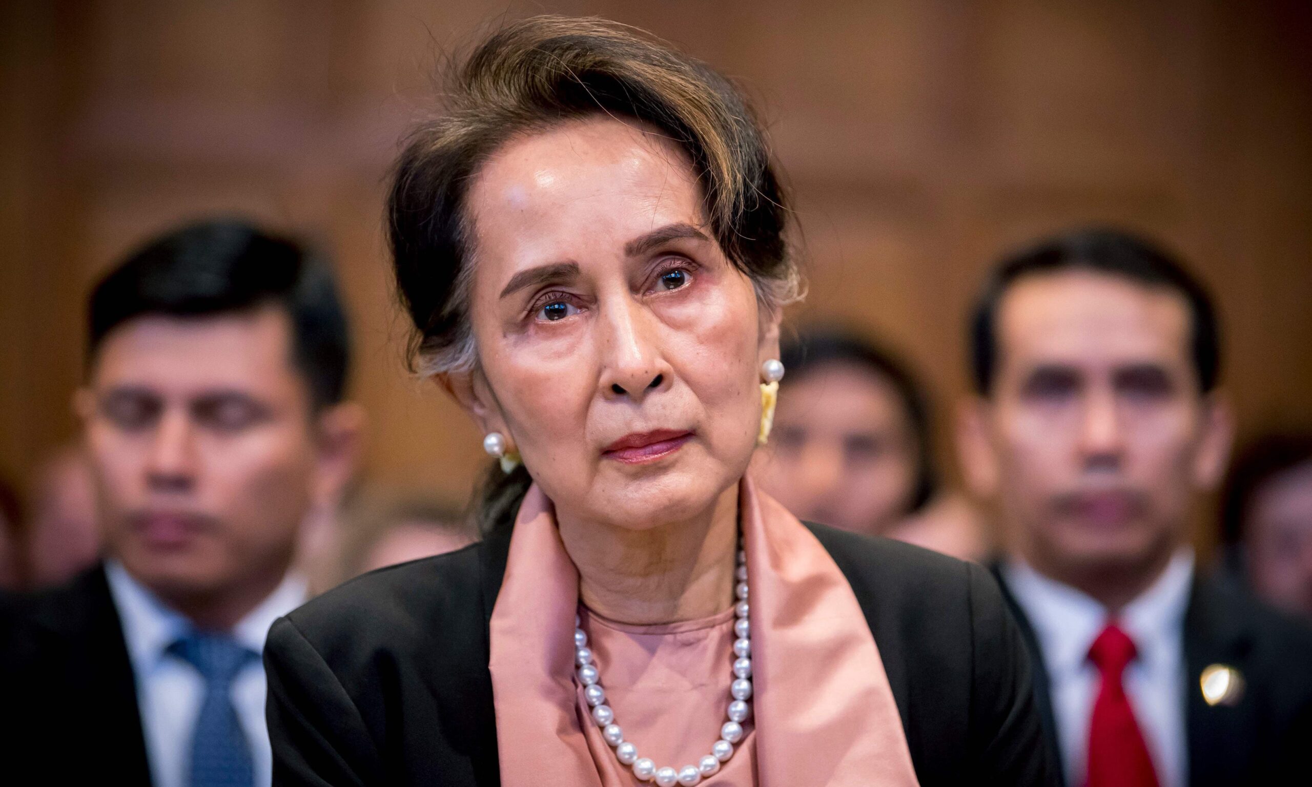 A handout photo released on December 10, 2019 by the International Court of Justice shows Myanmar's State Counsellor Aung San Suu Kyi attending the start of a three-day hearing on the Rohingya genocide case before the UN International Court of Justice at the Peace Palace of The Hague. - Nobel peace laureate Aung San Suu Kyi faced calls for Myanmar to "stop the genocide" of Rohingya Muslims as she personally led her country's defence at the UN's top court on December 10. (Photo by Frank Van BEEK / UN Photo/ICJ / AFP) / RESTRICTED TO EDITORIAL USE - MANDATORY CREDIT "AFP PHOTO / UN Photo/ICJ/ Frank Van BEEK" - NO MARKETING NO ADVERTISING CAMPAIGNS - DISTRIBUTED AS A SERVICE TO CLIENTS ---