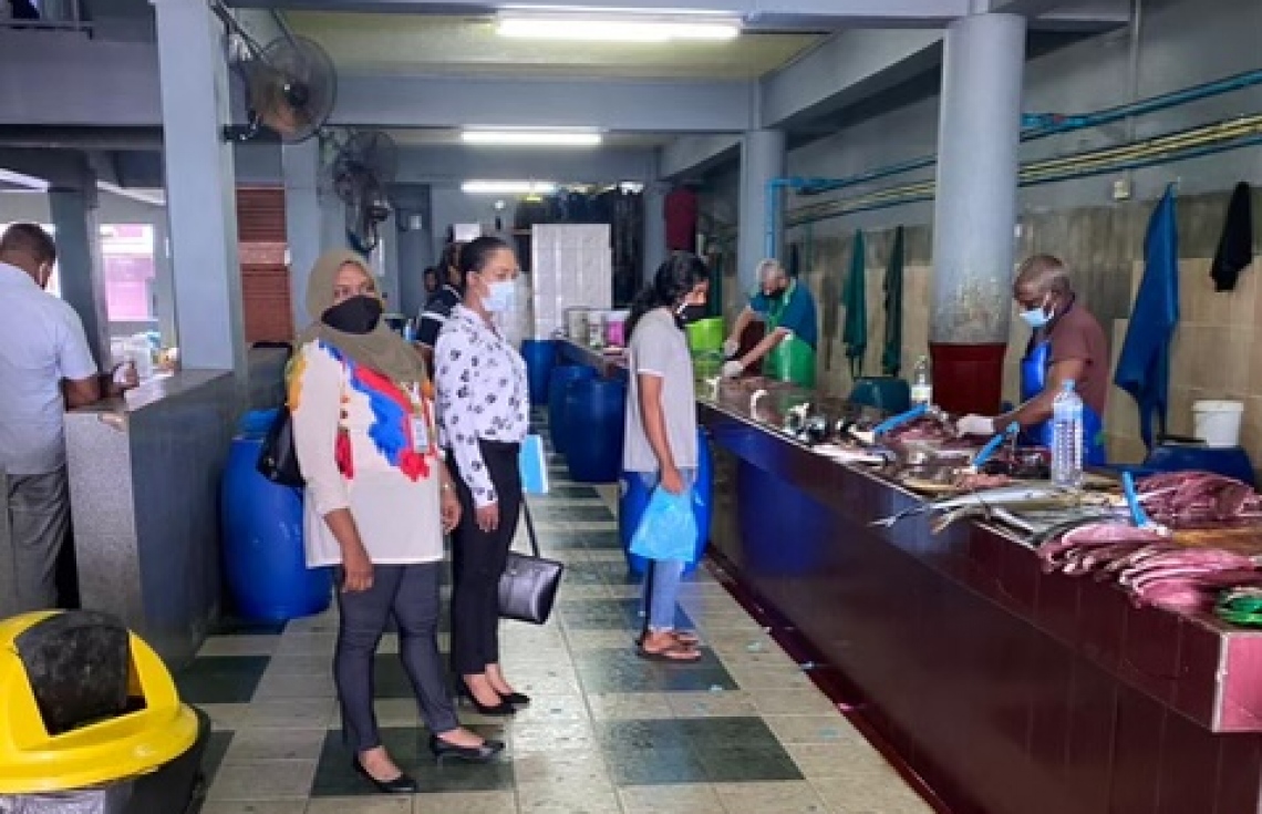 ސިޓީ ކައުންސިލްގެ ވިލިމާލެ ދާއިރާގެ މެމްބަރު ނަހުލާ މަސް މާރުކޭޓުގެ ހާލަތު ބައްލަވައިލައްވަނީ - ފޮޓޯ: މިހާރު