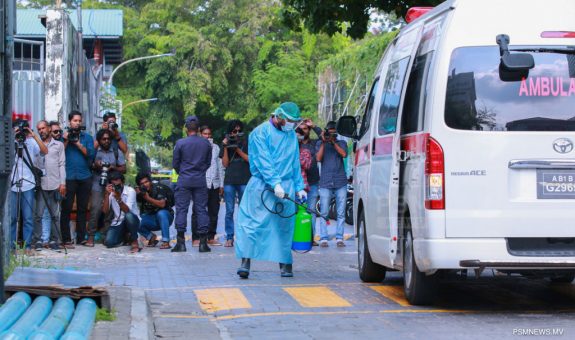 މާލޭގައި ކުރިޔަށްދިޔަ ކޮވިޑް-19 ޑްރިލްއެއް | ފޮޓޯ: ޕީއެސްއެމް